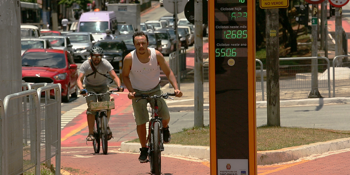 Contador da rua Vergueiro registrou um recorde de ciclistas para o período de um dia/© Murilo Azevedo