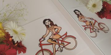 Inspirada em mulheres de bike, ciclista cria desenhos lindos